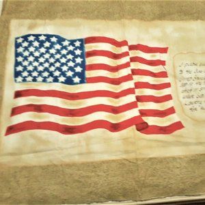 PLEDGE ALLEGIANCE Under GOD US Flag Fabric PANEL